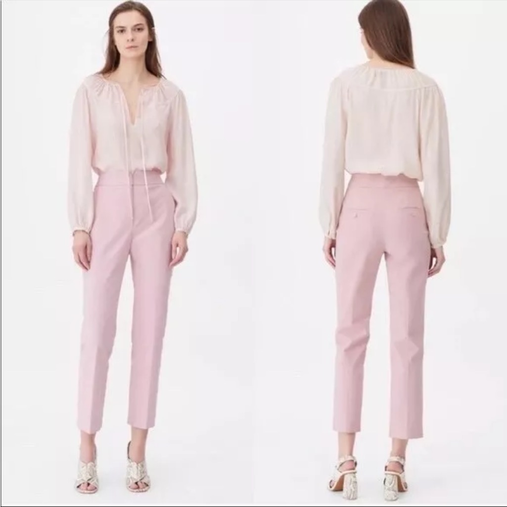 New Tailored Rebecca Taylor Women's Sz 2 Stretch Suiting Pants Primrose